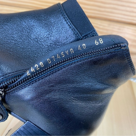 Geox Respira Women's Black Leather Block Heel Ankle Boots Bootie 40 EUR Side Zip - Picture 11 of 11